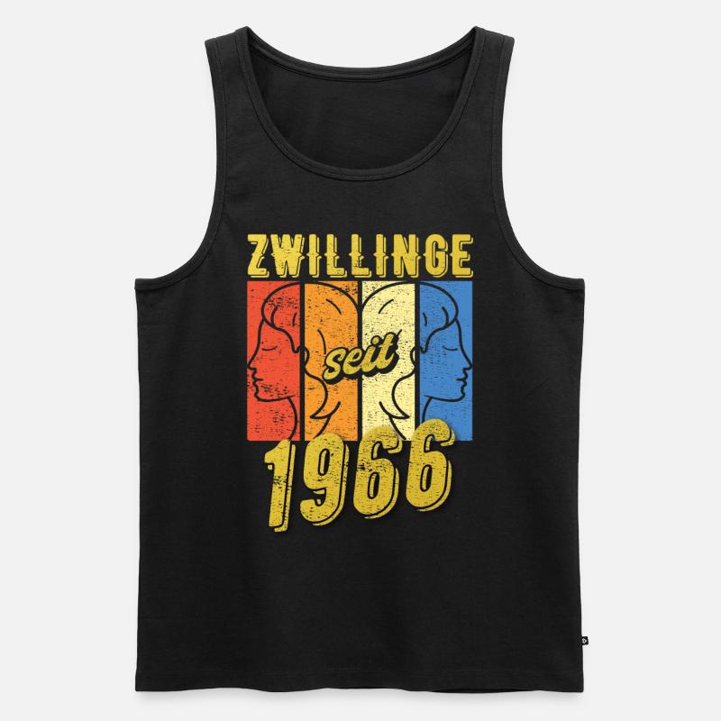 Zwillinge Sternzeichen 1966 Geschenk - Männer Premium Bio Tank Top - Schwarz