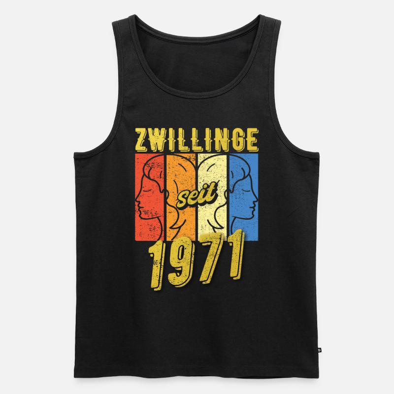 Zwillinge Sternzeichen 1971 Geschenk - Männer Premium Bio Tank Top - Schwarz