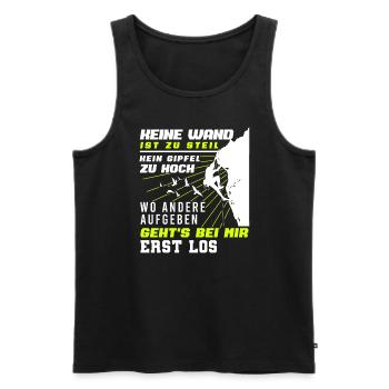 Klettern bouldern lustiges Motiv Kletterer - Männer Premium Bio Tank Top - Schwarz - Vorne - Michal (187cm)