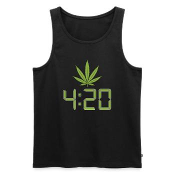 Cannabis 420 Fumer de l’herbe Marijuana Stoner - Débardeur bio Premium Homme - noir - Devant - AI Model Male 178 light (178cm)