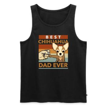 Chihuahua Saying Dad Owner Gift Father's Day - Men's Premium Organic Tank Top - black - Front - AI Model Male 178 light (178cm)