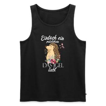 Girl Loves Hedgehog Hedgehog Lover Gift - Men's Premium Organic Tank Top - black - Front - Michal (187cm)