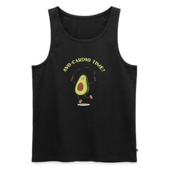 Avocado Design Avo Cardio Time Athlete Gift - Men's Premium Organic Tank Top - black - Front - AI Model Male 178 light (178cm)