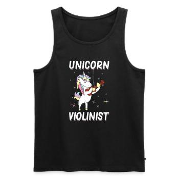 Geigerin Einhorn Violinenspielerin Musikerin - Männer Premium Bio Tank Top - Schwarz - Vorne - AI Model Male 178 light (178cm)