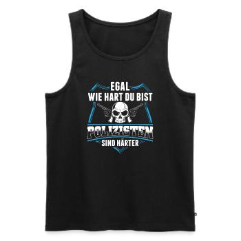 Cops Are Harder Funny Police Saying - Men's Premium Organic Tank Top - black - Front - AI Model Male 178 light (178cm)