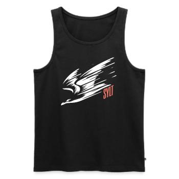 T-shirt de vacances Sylt Dive Low Flyer Seagull - Débardeur bio Premium Homme - noir - Devant - AI Model Male 178 light (178cm)