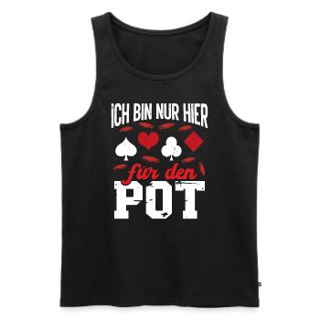 Jetons de poker Étui de poker Joueur de poker de table - Débardeur bio Premium Homme - noir - Devant - AI Model Male 178 light (178cm)