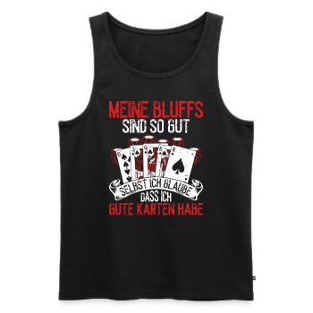 Table de poker Jeu de cartes de poker Jetons Joueurs de poker - Débardeur bio Premium Homme - noir - Devant - AI Model Male 178 light (178cm)