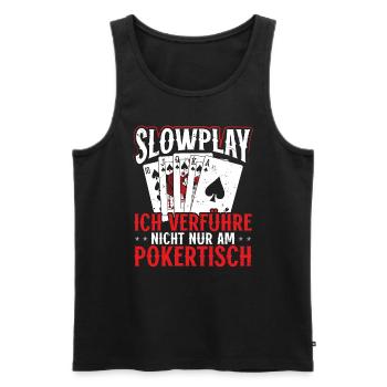 Table de poker Joueurs de poker Jetons Valises Cartes de poker - Débardeur bio Premium Homme - noir - Devant - AI Model Male 178 light (178cm)
