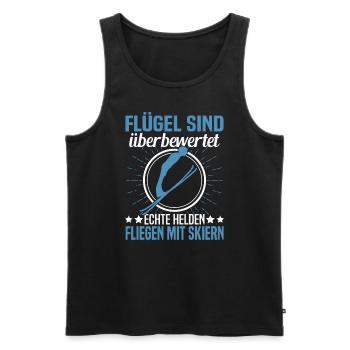 Ski Flying Skis for Ski Jumping Winter Sports - Men's Premium Organic Tank Top - black - Front - AI Model Male 178 light (178cm)