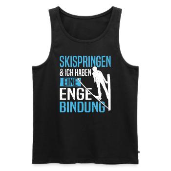 Ski Jumping Ski Suit Ski Hill Record Ski Flying - Men's Premium Organic Tank Top - black - Front - AI Model Male 178 light (178cm)