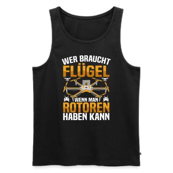 Drone Flying FPV Racing Pilot Drone Flyer - Men's Premium Organic Tank Top - black - Front - AI Model Male 178 light (178cm)