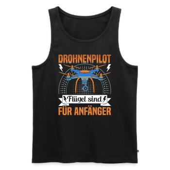 Drone Driver's License for Drone Pilots - Men's Premium Organic Tank Top - black - Front - AI Model Male 178 light (178cm)