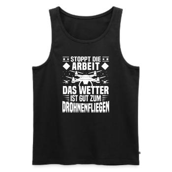 Drohnenpilot FPV Drohne Quadroctoper - Männer Premium Bio Tank Top - Schwarz - Vorne - AI Model Male 178 light (178cm)