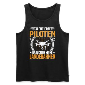 Drohnenbauer Quadroctoper für Drohnenflieger - Männer Premium Bio Tank Top - Schwarz - Vorne - AI Model Male 178 light (178cm)