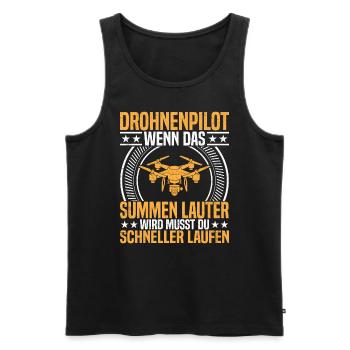 Drone Pilot Drone with Camera Drone Flying FPV - Men's Premium Organic Tank Top - black - Front - AI Model Male 178 light (178cm)