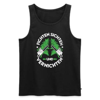 Lumberjack Saying Forester Forester Spruce - Men's Premium Organic Tank Top - black - Front - AI Model Male 178 light (178cm)