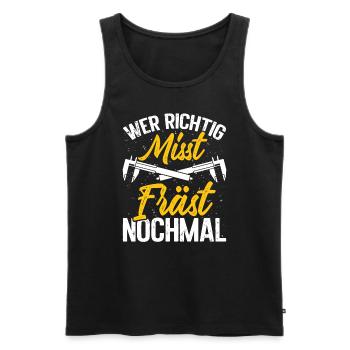 Cutting machine operator profession Master machinist CNC - Men's Premium Organic Tank Top - black - Front - AI Model Male 178 light (178cm)