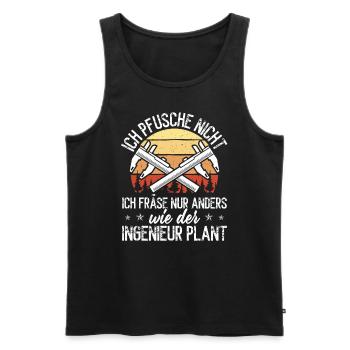 Cutting machine operator training Profession machinist - Men's Premium Organic Tank Top - black - Front - AI Model Male 178 light (178cm)