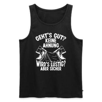 Bushcraft Outfit Bushcrafting Knife Survival Camp - Men's Premium Organic Tank Top - black - Front - Michal (187cm)