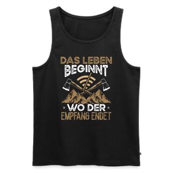 Couteau Bushcrafting Tenue de camping Bushcrafter - Débardeur bio Premium Homme - noir - Devant - Michal (187cm)