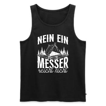 Bushcrafter Survival Knife Outfit Bushcrafting - Men's Premium Organic Tank Top - black - Front - AI Model Male 178 light (178cm)