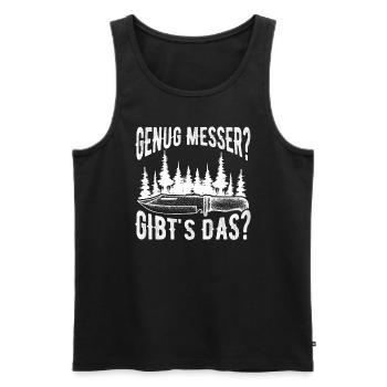 Bushcrafting Camping Bushcraft Knife Bushcrafter - Men's Premium Organic Tank Top - black - Front - AI Model Male 178 light (178cm)