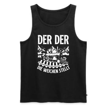 Modeleisenbahn Beleuchtung Eisenbahnliebhaber - Männer Premium Bio Tank Top - Schwarz - Vorne - AI Model Male 178 light (178cm)