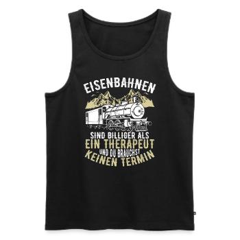 Esenbahner modélisme ferroviaire passionné de modélisme en fer - Débardeur bio Premium Homme - noir - Devant - AI Model Male 178 light (178cm)