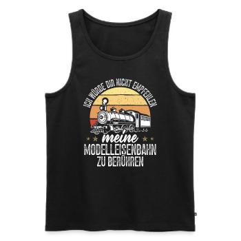 Eisenbahner Modeleisenbahn Eisenbahnliebhaber - Männer Premium Bio Tank Top - Schwarz - Vorne - AI Model Male 178 light (178cm)