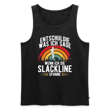 Slackline Board Slacklining ohne Baum Slackliner - Männer Premium Bio Tank Top - Schwarz - Vorne - AI Model Male 178 light (178cm)