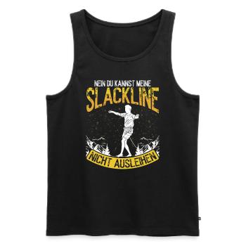 Slackliner Indoor Slacklining Slackline Set - Männer Premium Bio Tank Top - Schwarz - Vorne - AI Model Male 178 light (178cm)