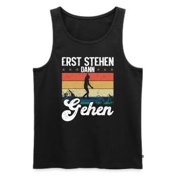 Slackline ohne Baum Slackline Slacklining - Männer Premium Bio Tank Top - Schwarz - Vorne - AI Model Male 178 light (178cm)