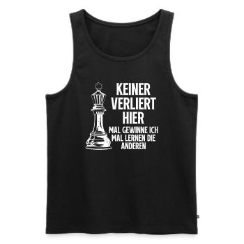 Chessboard Chess Pieces Chess Suitcase Shach Game - Men's Premium Organic Tank Top - black - Front - AI Model Male 178 light (178cm)