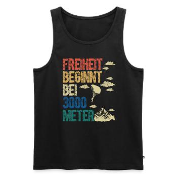 Skydiving Accessories Skydiving - Men's Premium Organic Tank Top - black - Front - AI Model Male 178 light (178cm)