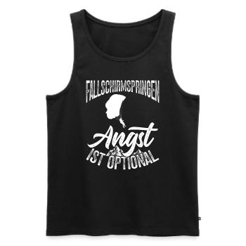 Parachute Accessories Voucher Skydiving - Men's Premium Organic Tank Top - black - Front - AI Model Male 178 light (178cm)