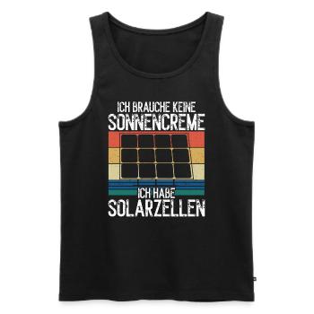 Solar Panel Ökostrom Balkonkraftwerk PV Anlage - Männer Premium Bio Tank Top - Schwarz - Vorne - AI Model Male 178 light (178cm)