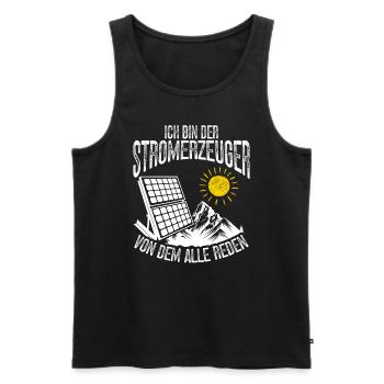 Système photovoltaïque Systèmes photovoltaïques Panneau solaire d’énergie verte - Débardeur bio Premium Homme - noir - Devant - AI Model Male 178 light (178cm)