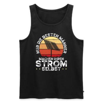 Solar Panel Photovoltaikanlage Photovoltaic - Männer Premium Bio Tank Top - Schwarz - Vorne - AI Model Male 178 light (178cm)