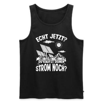 Photovoltaik Komplettanlage Dachhacken PV Anlagen - Männer Premium Bio Tank Top - Schwarz - Vorne - AI Model Male 178 light (178cm)
