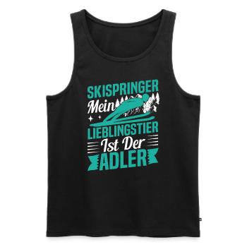 Ski Flying Winter Sports Skis for Ski Jumping - Men's Premium Organic Tank Top - black - Front - AI Model Male 178 light (178cm)