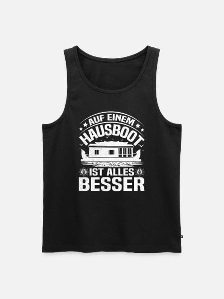 Hausbootbesitzer Bootschein Bootbesitzer - Männer Premium Bio Tank Top - Schwarz