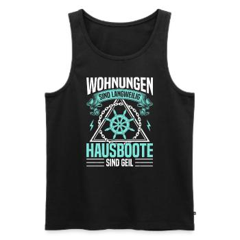 Boatmen, houseboat license for - Men's Premium Organic Tank Top - black - Front - AI Model Male 178 light (178cm)