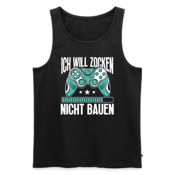 Gaming Headset Controller PC Gamer Zocken PC - Men's Premium Organic Tank Top - black - Front - AI Model Male 178 light (178cm)