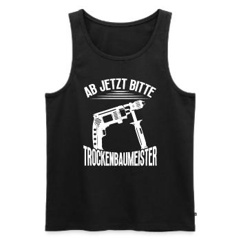 Drywall builder, master craftsman, journeyman - Men's Premium Organic Tank Top - black - Front - AI Model Male 178 light (178cm)
