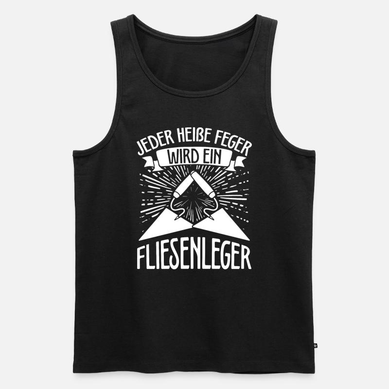 Fliesenlegergeselle Kelle Plattenleger - Männer Premium Bio Tank Top - Schwarz