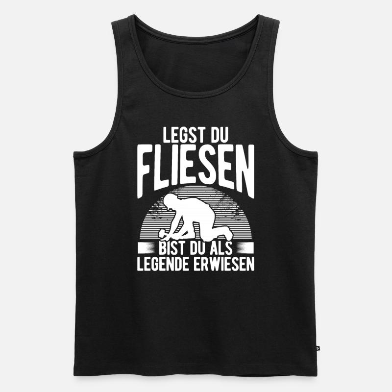 Master Tiler Crafts Slab Layer - Men's Premium Organic Tank Top - black