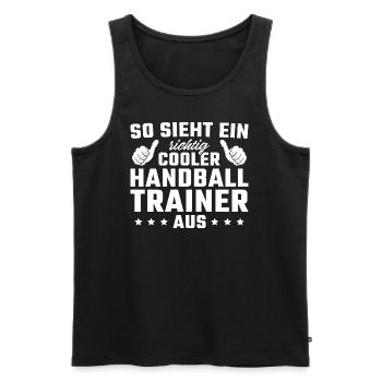 Richtig cooler Handballtrainer - Männer Premium Bio Tank Top - Schwarz - Vorne - Michal (187cm)