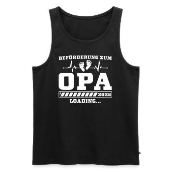 Opa 2025 Loading Schwangerschaftsankündigung - Männer Premium Bio Tank Top - Schwarz - Vorne - Michal (187cm)