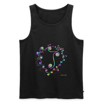 Evolution of Zeta - sehr bunt und im Format 1:1 - Männer Premium Bio Tank Top - Schwarz - Vorne - AI Model Male 178 light (178cm)